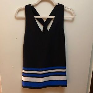 Silk crepe cross back top